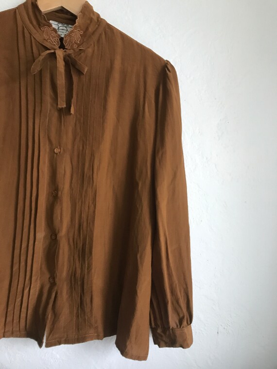 Vintage Nordstrom POV Brown 100% Silk 