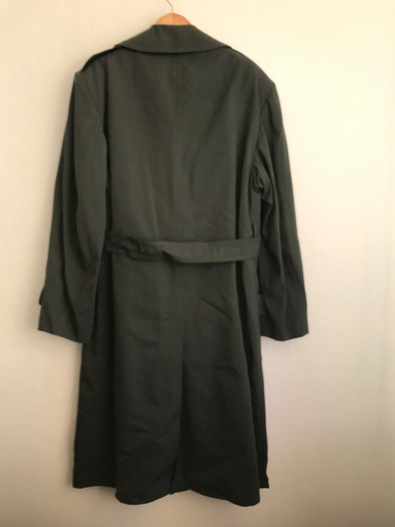 Vintage US Army full length 40L lined belted coat - image 5