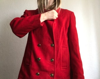 plus size red peacoat