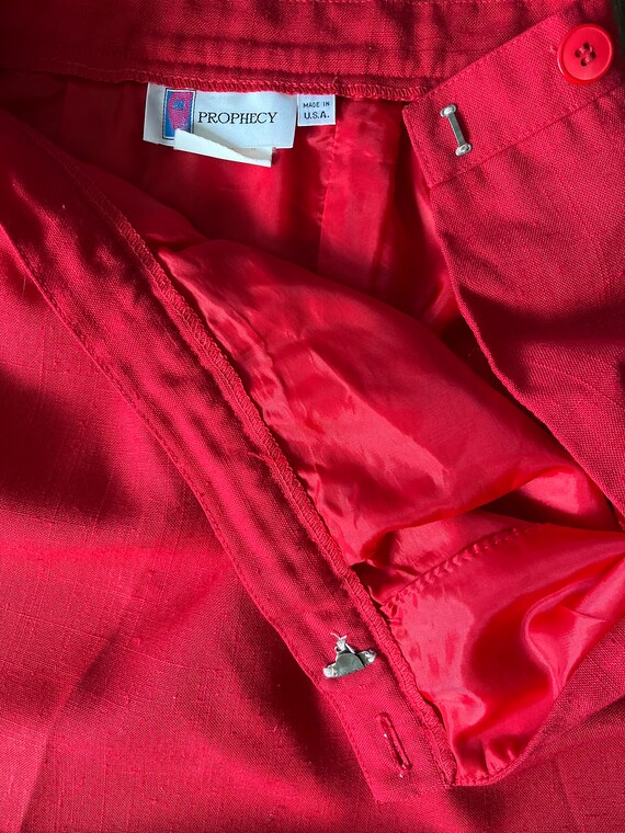 Vintage Prophecy red polyester pocket skirt size … - image 5