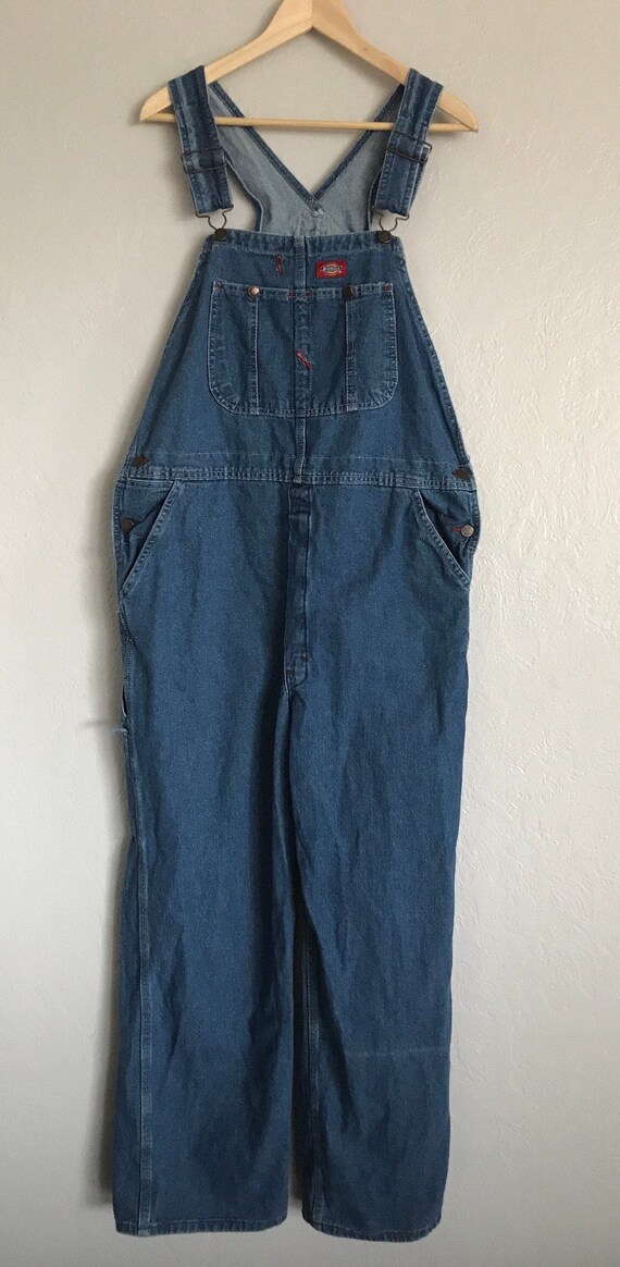 Vintage 90s Dickies denim overalls tagged 36x30