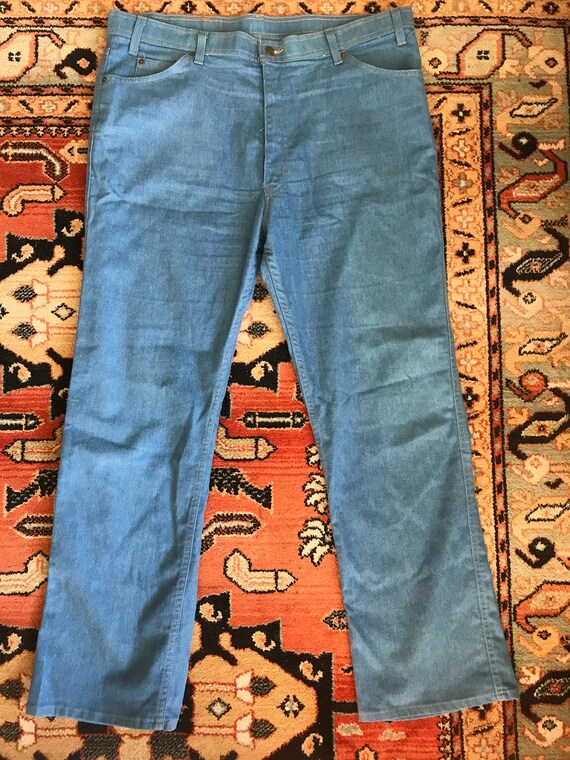 Vintage Levis powder blue action jeans 42x33 copp… - image 3