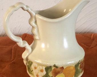 Metlox, Vernonware, Della Robbia Creamer/Pitcher, dating between 1965-1986. Vintage, made in California, USA.