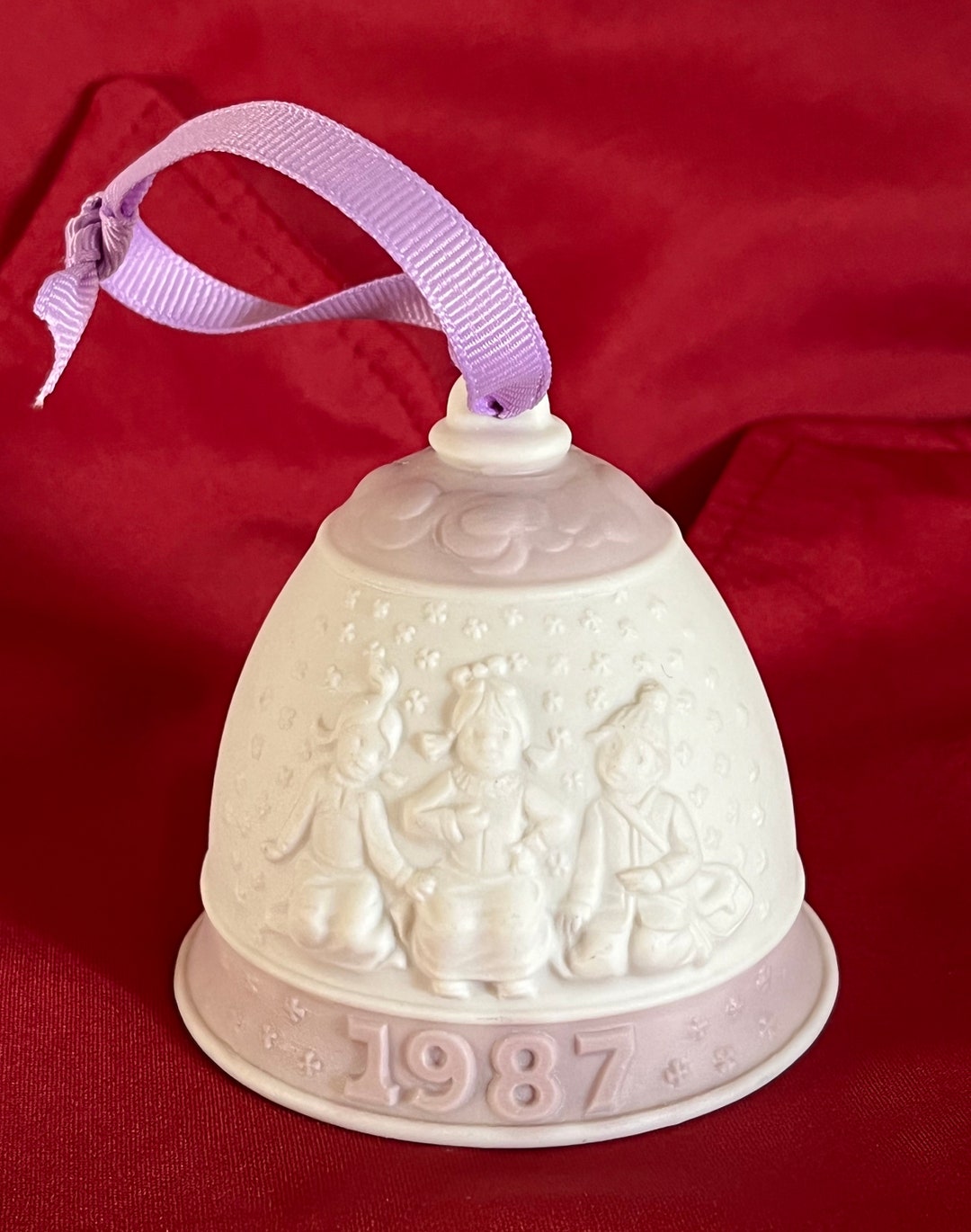 Lladro Christmas Bell, Dated 1987. Handmade in Spain of Porcelain
