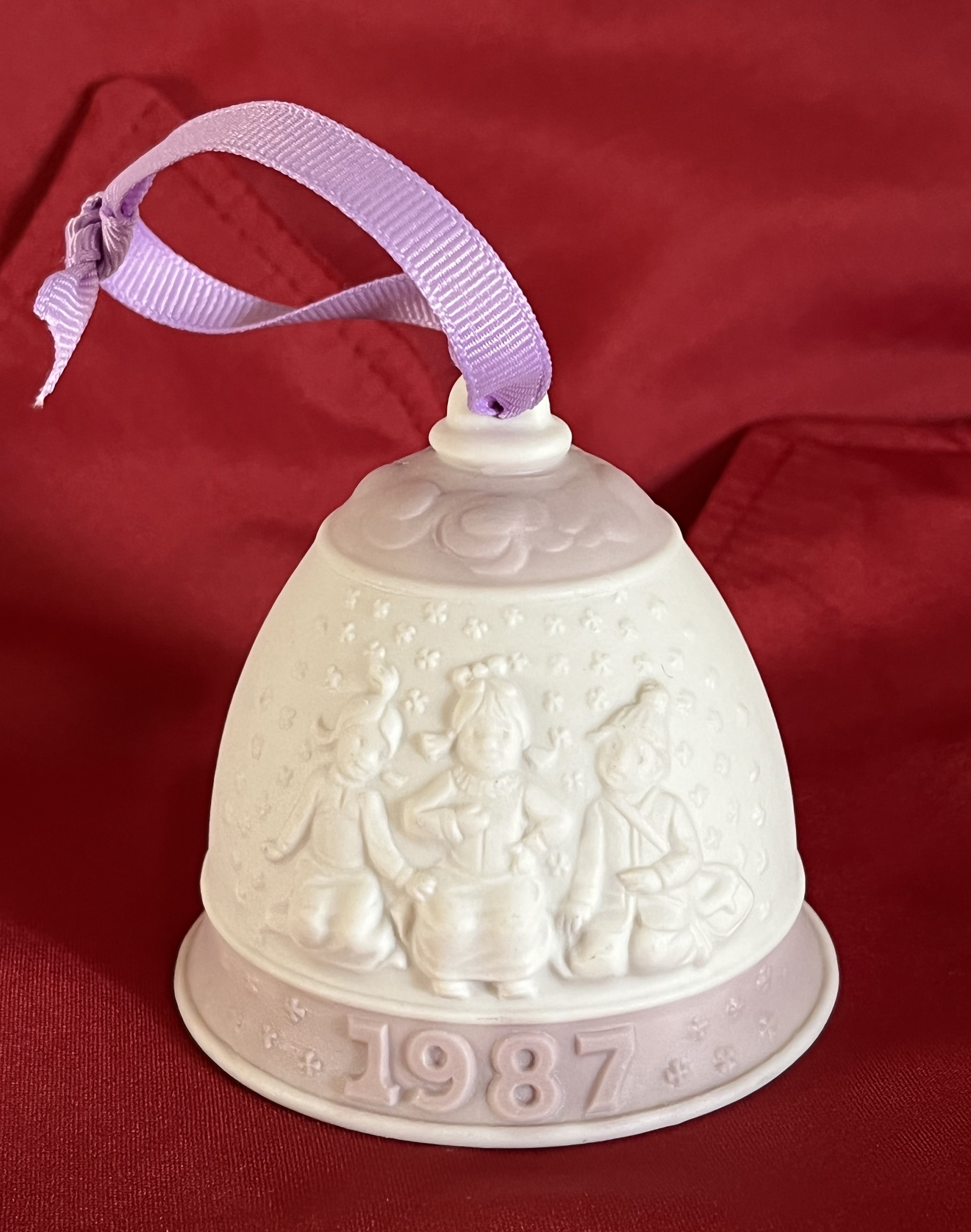 Lladro Christmas Bell, Dated 1987. Handmade in Spain of Porcelain