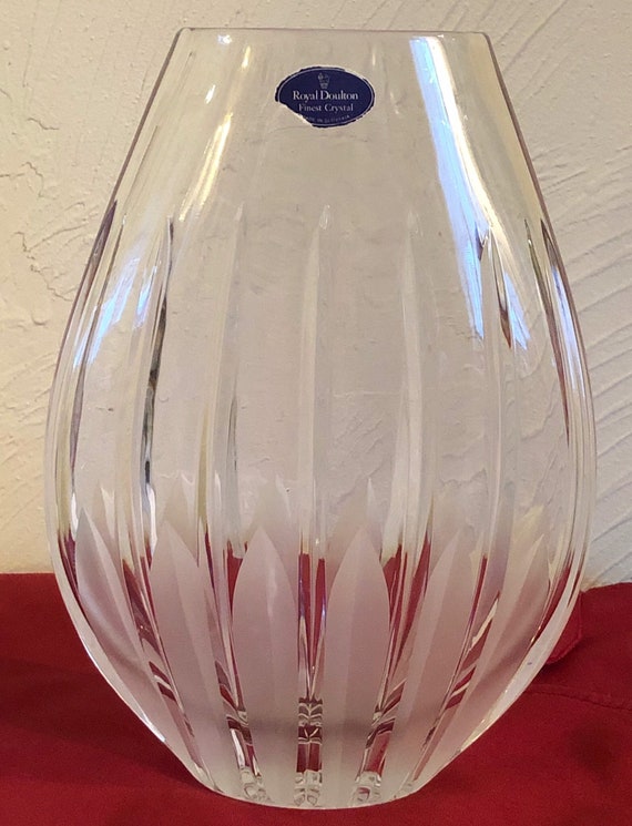 Royal Doulton England Carnegie Pattern Oval Crystal Vase Etsy