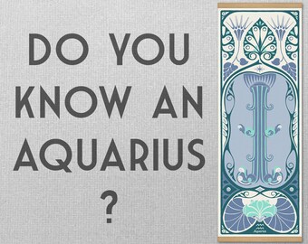 Aquarius - Art nouveau zodiac poster - danish design poster - Environmentally friendly - Spiritual gift - high quality poster from Denmark