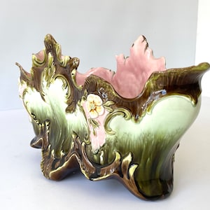 XL Jugendstil Majolika Übertopf. Julius Dressler, JBD, Österreich. Majolica Jardinieres no. 3901. Jugendstil. Art Deco Übertopf. Blumentopf.