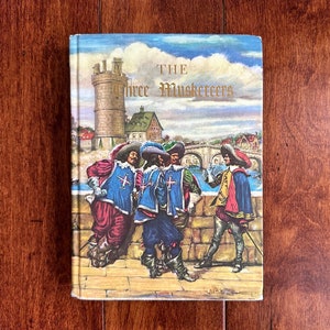 Vintage The Three Musketeers Alexandre Dumas Illustrated Junior Library Hardcover Book Vintage Classic French Historical Fiction for Teens
