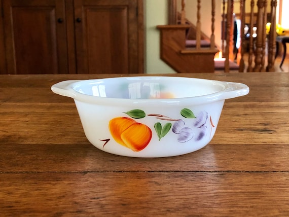 Vintage Anchor Hocking Fire-king Hand Painted Gay Fad Fruits