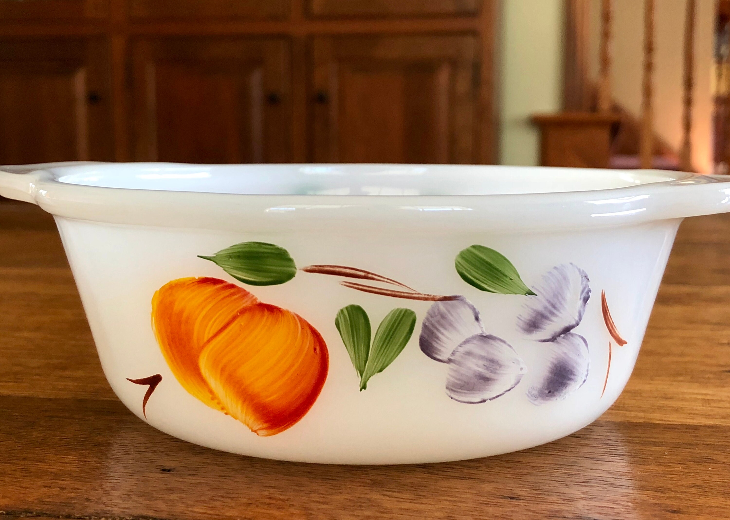 Vintage Anchor Hocking Fire-king Hand Painted Gay Fad Fruits