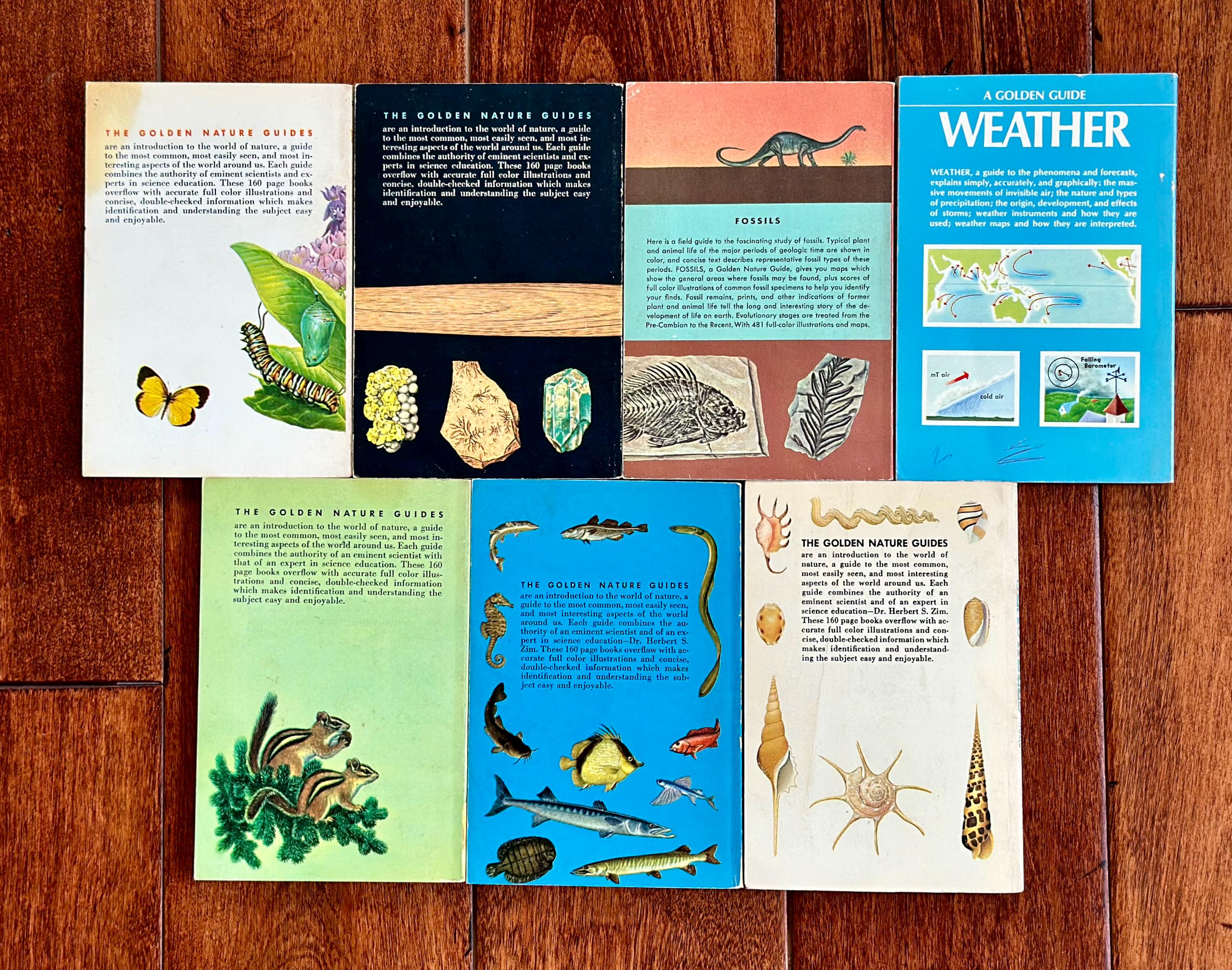 Old Nature Guide Vintage Golden Nature Guide Books Softcover Fossils Mammals Butterflies ...