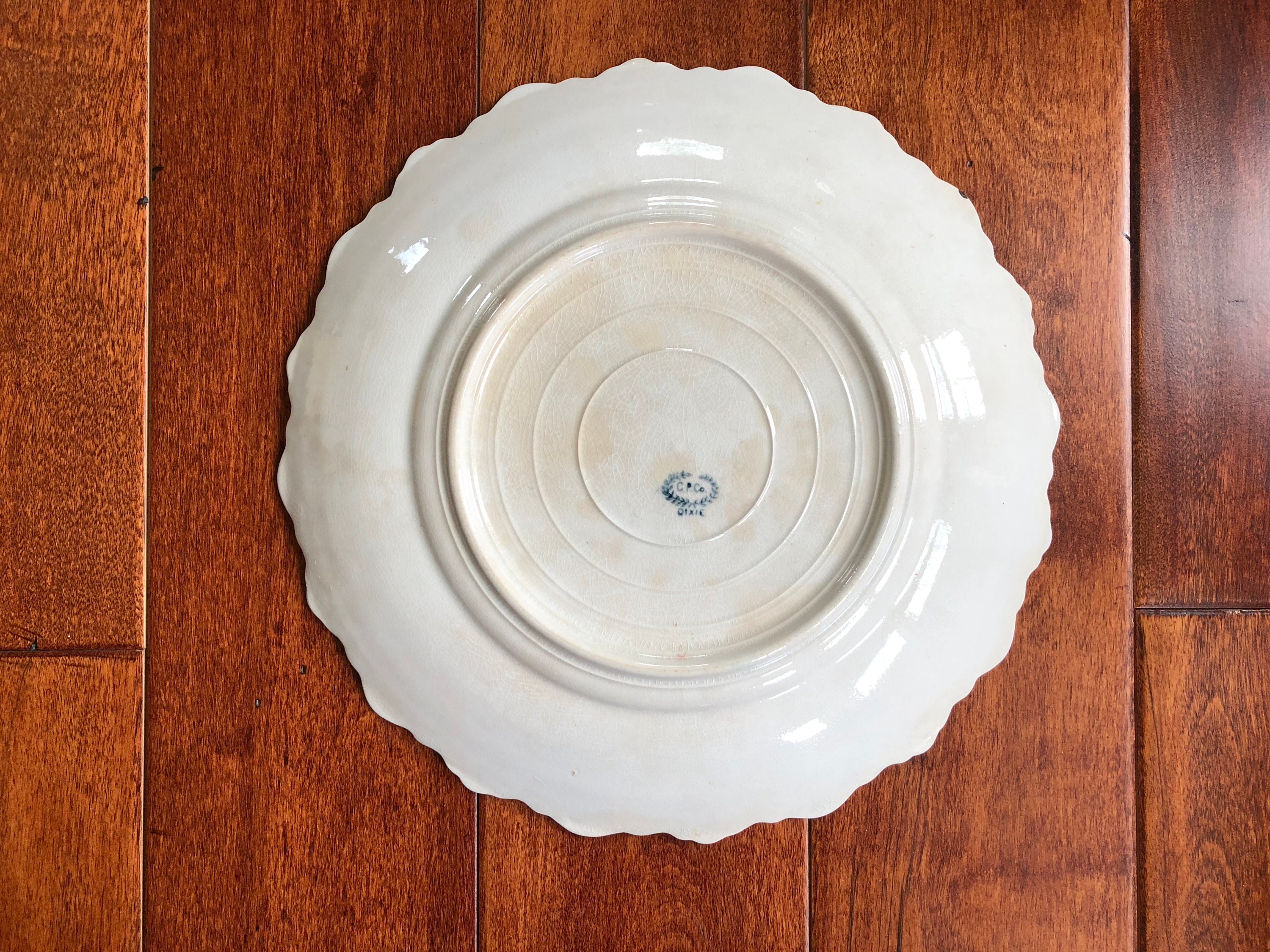 Antique Raspberry Motif Ceramic Dinner Plate Iridescent Green Border ...