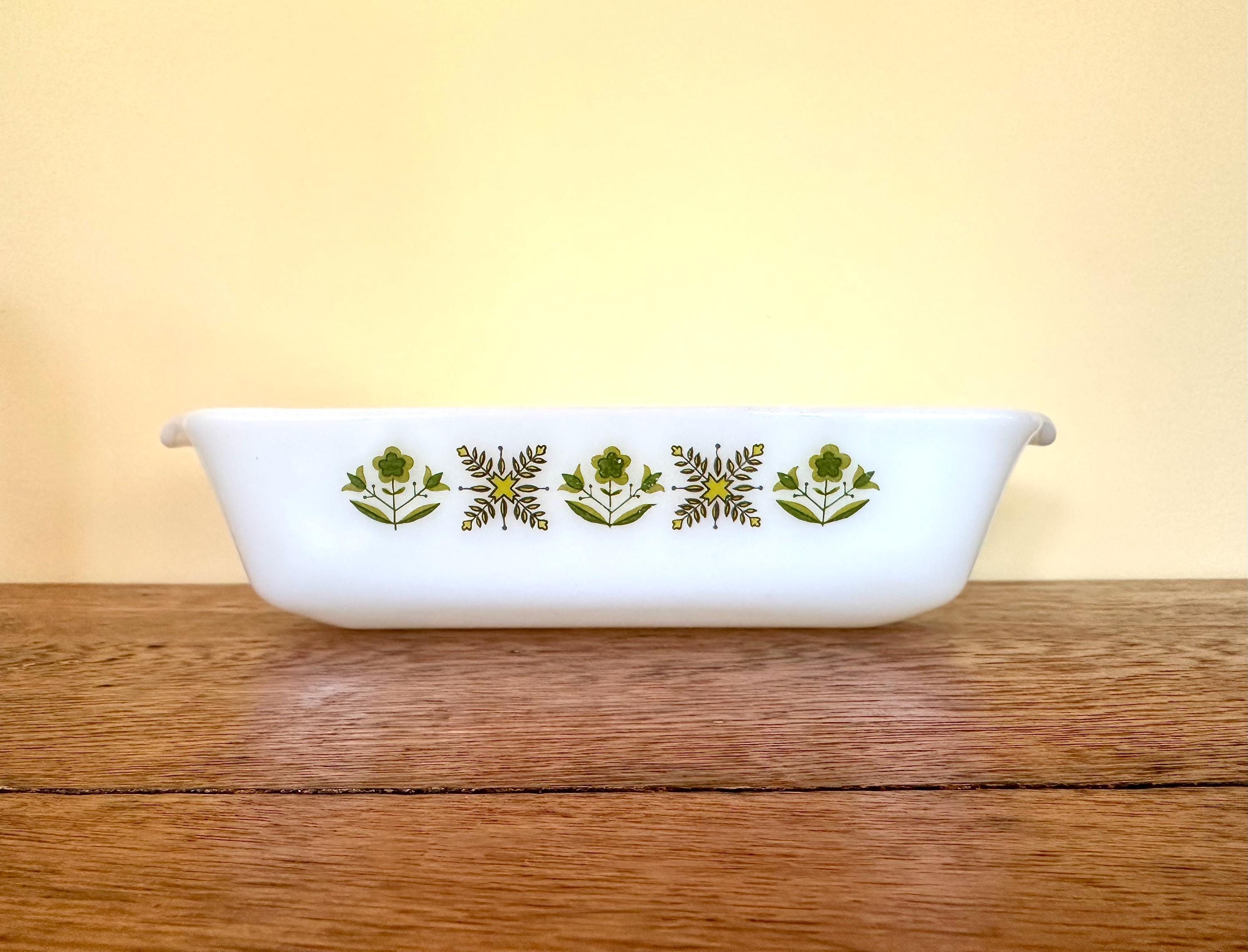Vintage Anchor Hocking Fire-king Loaf Pan Meadow Green Casserole