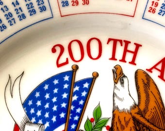Vintage American USA Bicentennial Ceramic Plate 1776-1976 Spencer