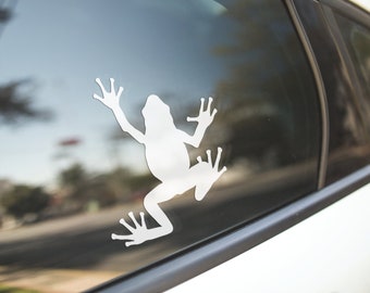 Surprise Frog Car Sticker Decal White Choose Size