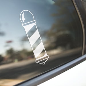 Barber Pole Decal Sticker / Barber Decal Sticker / Barbershop Decal Sticker / Barber Gift / Hairstylist Gift / Car, Laptop, Sticker Decal