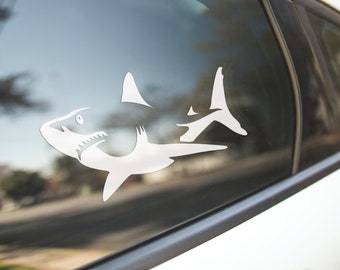 Shark Decal Sticker / Great White Shark Decal Sticker / Surf Decal Sticker / Surf Gift /  Shark Gift / Bottle, Car, Laptop, Sticker Decal