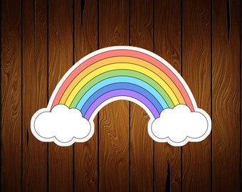 Rainbow Cloud Cookie Cutter - Gay Pride Cookie Cutter - LGBTQ Cookie Cutter - Cute Rainbow Cutter - Fluffy Cloud Cutter - Rainbow Cookies