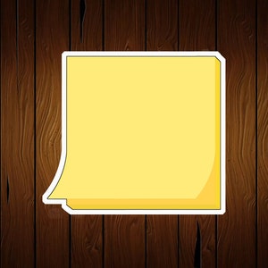 Yellow Sticky Note Cookie Cutter, Office Supplies Cookie Cutter, Office Cookie Cutter, Desk Supplies