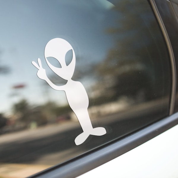 Alien Decal / UFO Decal / Alien Sticker / UFO Sticker / Car Decal / Laptop Decal / Car Sticker / Laptop Sticker / Extraterrestrial / Gift
