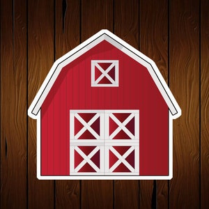 Barn Cookie Cutter - Red Barn Farmhouse Shape Cookie Cutter - Farm Cookie Cutter