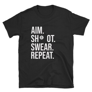 Black cat pool hall t shirt 2025