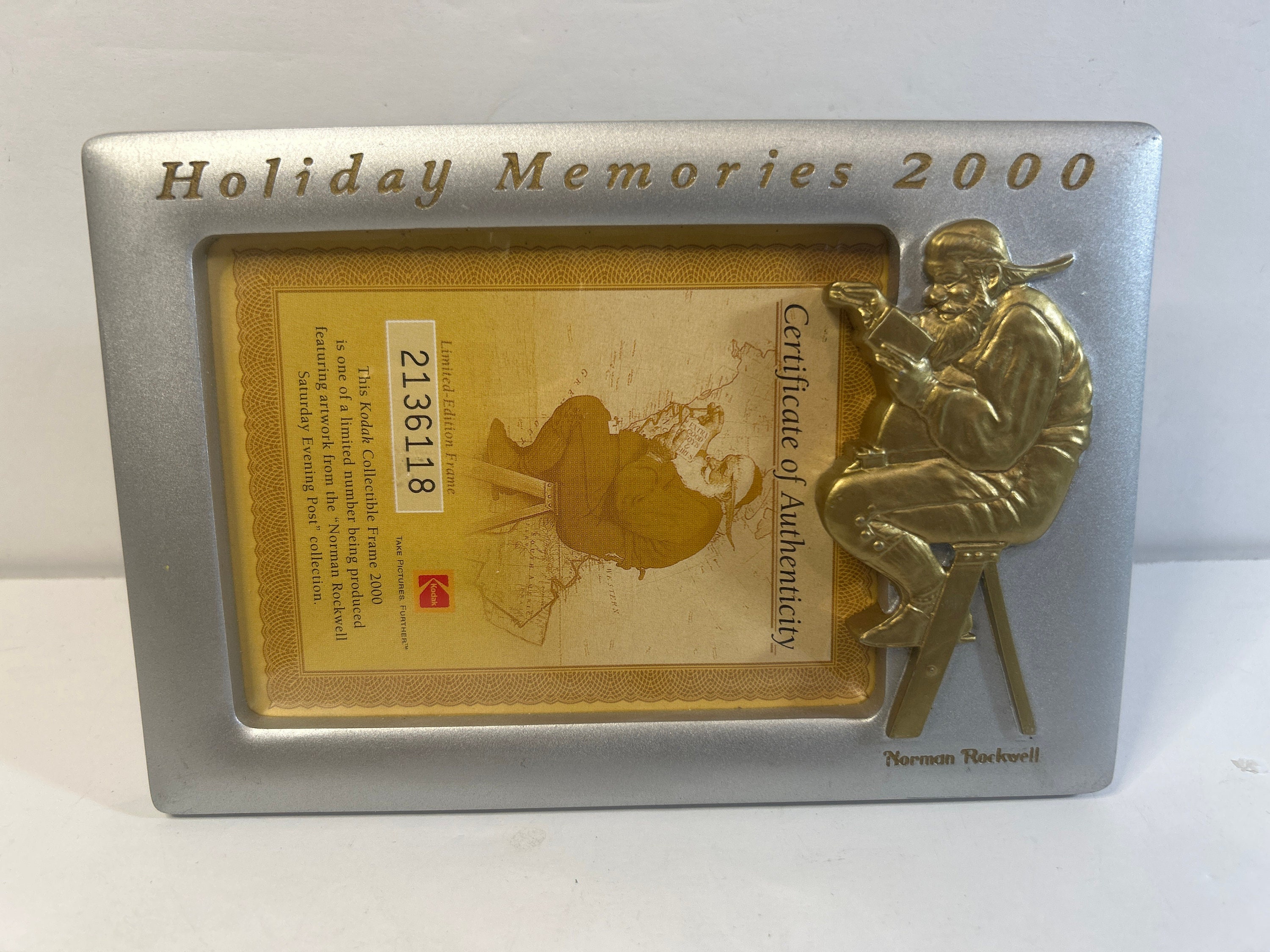 サイン入り景品　CAMEO Kodak Holiday Memories 2000 Limited Edition Norman Rockwell Santa