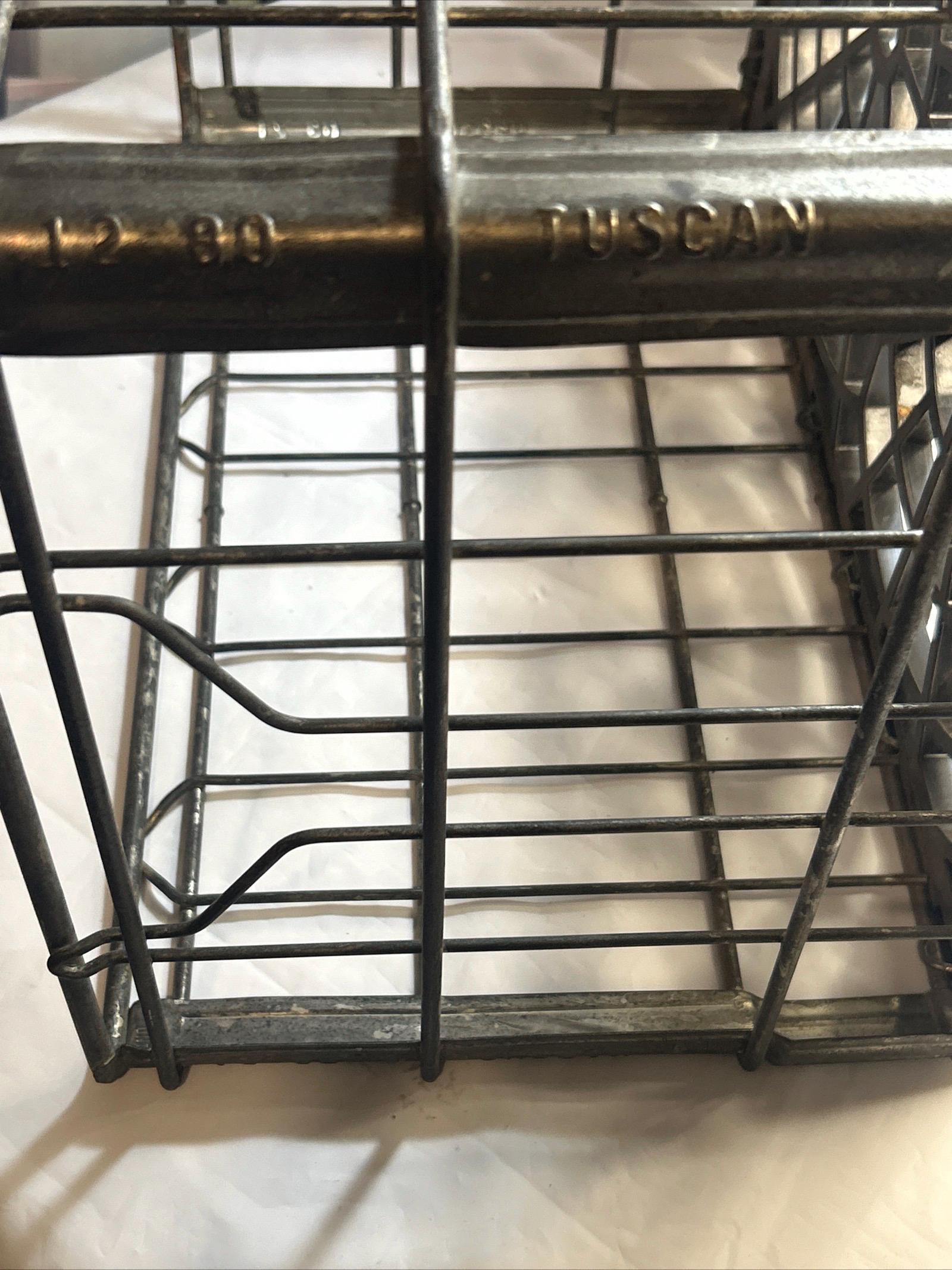 Vintage 1970's Metal Wire Milk Dairy Crate Coble 12 80 Tuscan