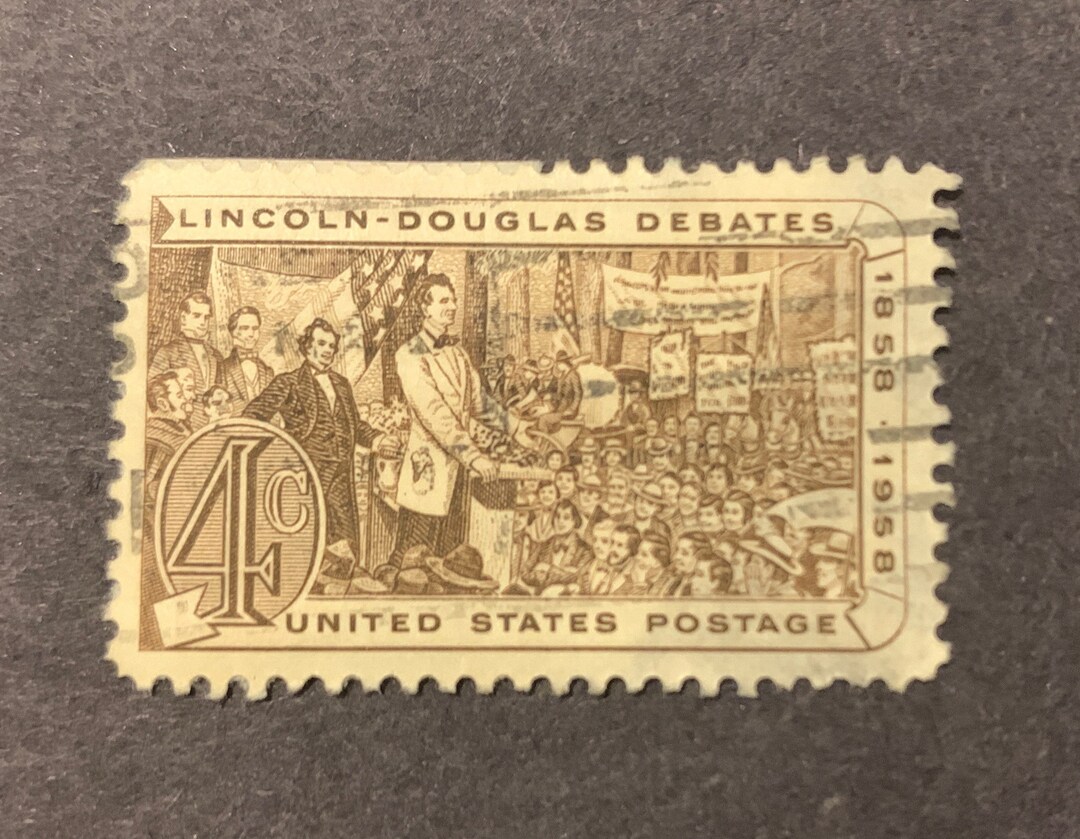 Vintage Lincoln Douglas Debate 4 Cent Used Postage Stamp Etsy