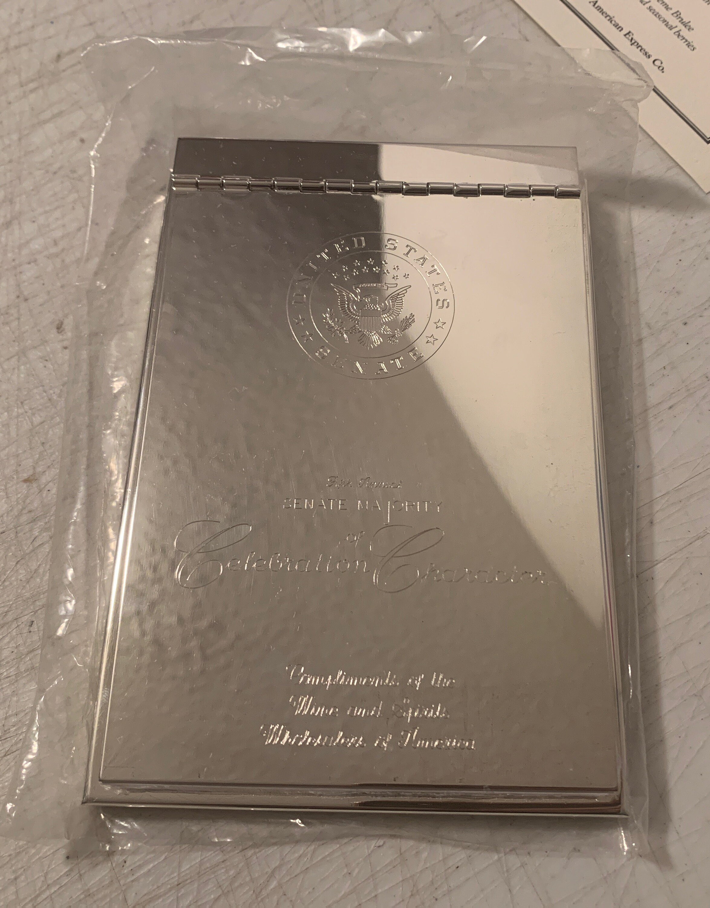 Empty Notepad Senate Vintage Fifth Annual Senate Majority Silver Plated Notepad Holder O400 ...