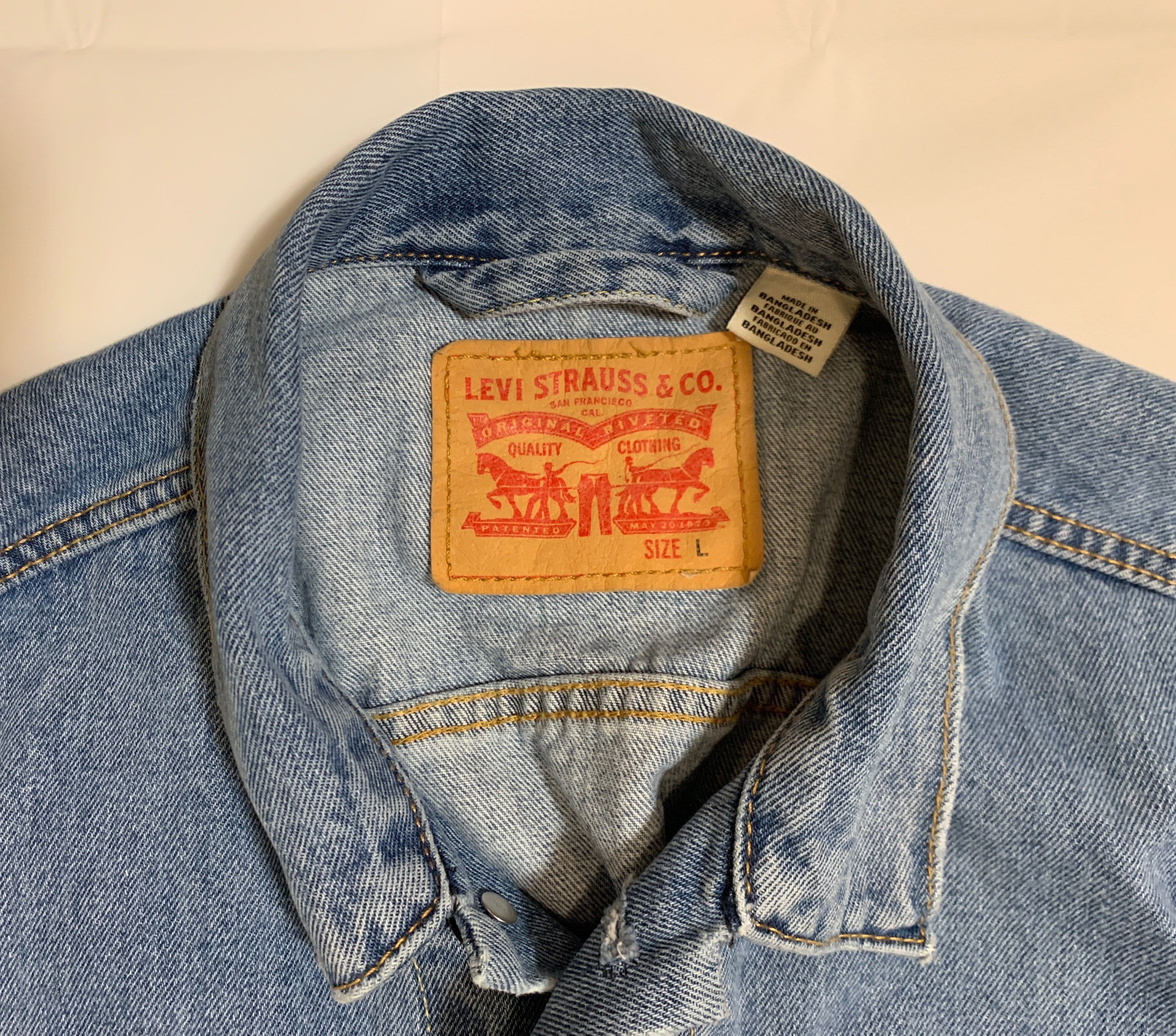 Levi's Vintage Light Blue Denim Jacket Back of Buttons 3937