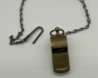 US Army Regulation Brass Whistle - 1940s Military Issue Whistle