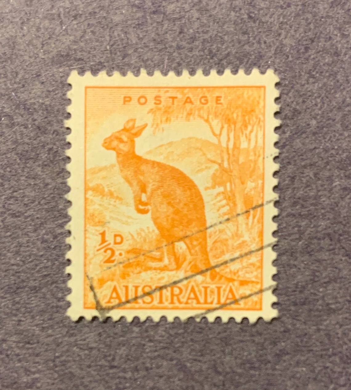 Vintage 1960s Used Australia Kangaroo 1/2 Cent Postage Stamp Etsy
