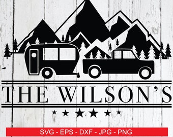 Camping SVG Family Name SVG Last Name SVG Mailbox svg Split Monogram svg rv Tent svg Camper svg Family Last Name svg Files for Cricut Files