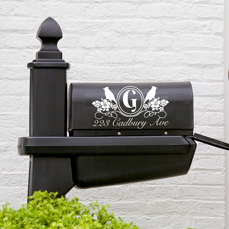 Download Victorian Bird Monogram Mailbox Decal SVG Mailbox SVG ...