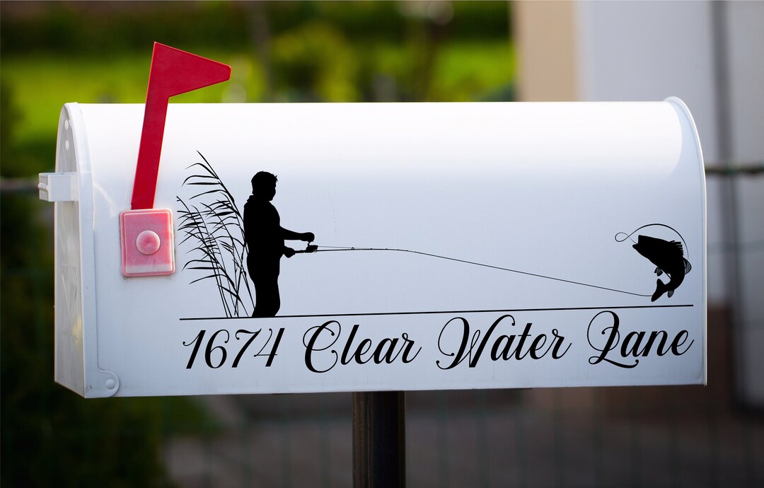 Fishing Fish Lake Mailbox SVG Mailbox Decal SVG Mailbox Frames SVG