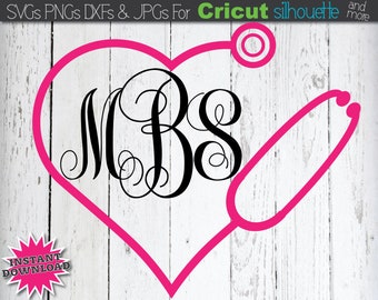 Stethoscope SVG Nurse SVG Nurse Monogram SVG Nursing svg Monogram Frame svg Stethoscope Monogram Stethoscope Name Tag Monogram Frames svg