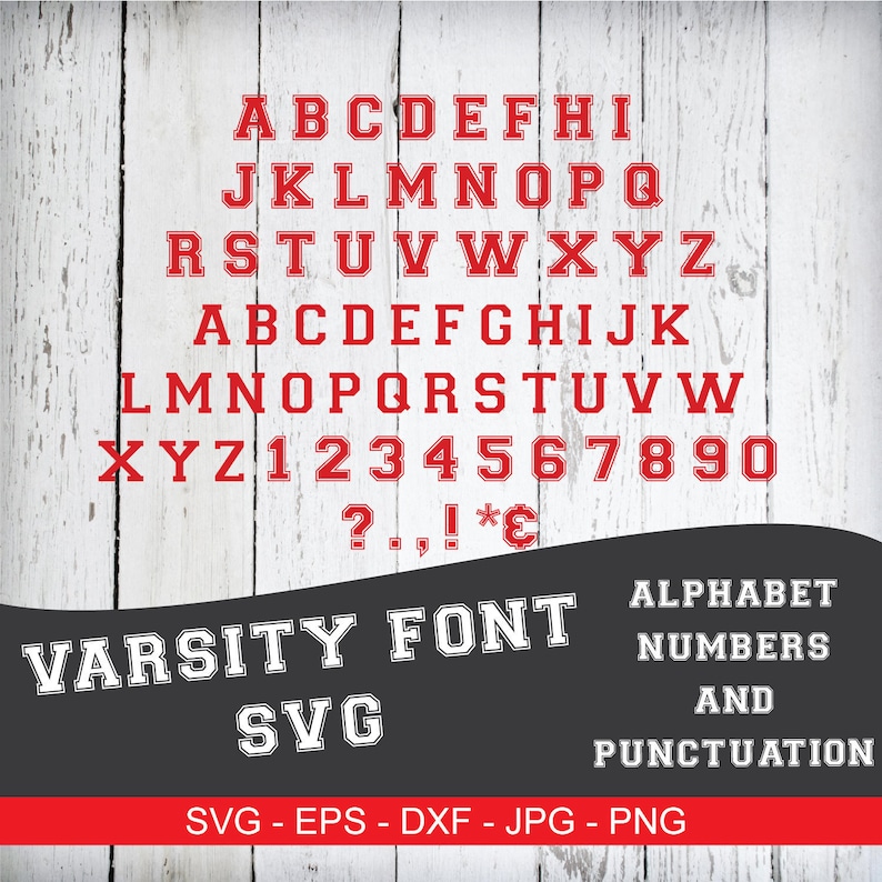 Download Varsity Font SVG Varsity Numbers SVG Fonts for Cricut ...