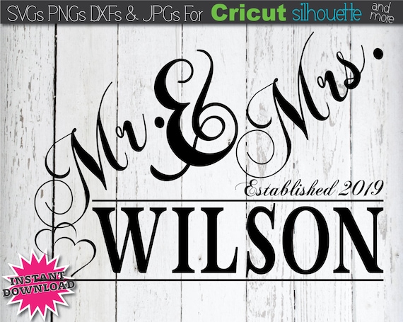 Download Mr And Mrs Sign Svg Wedding Svg Files Split Monogram Svg Etsy