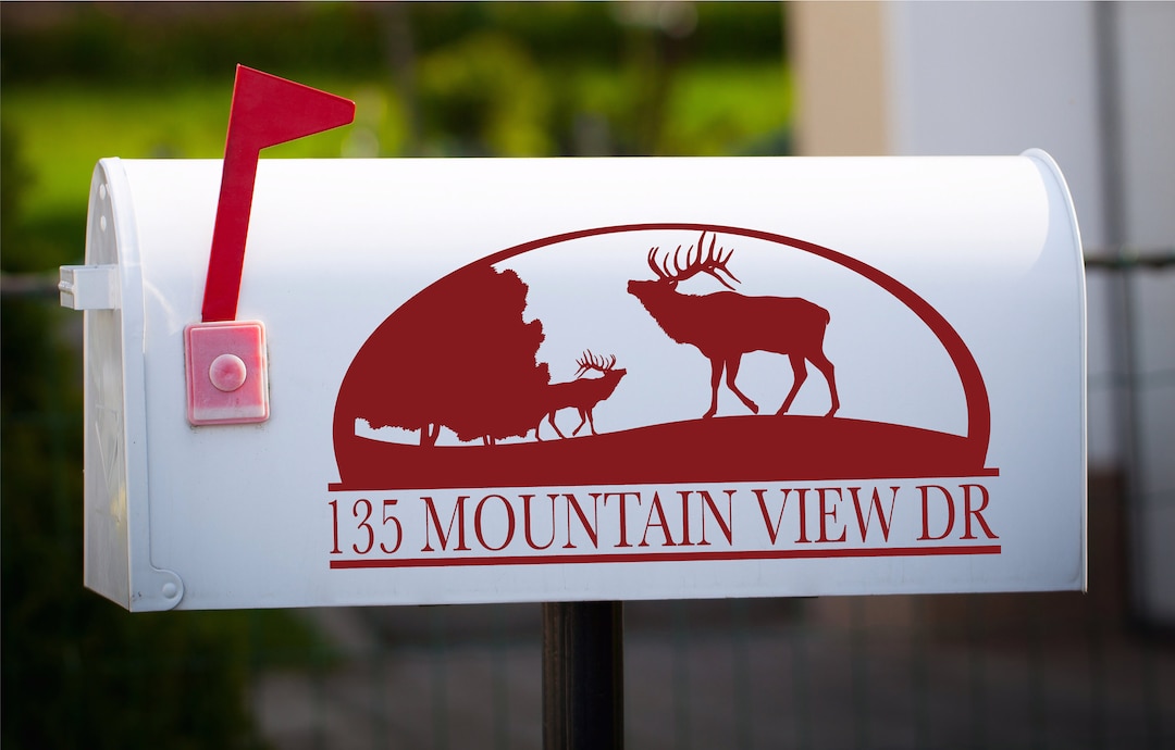Elk Mailbox Decal SVG Elk Stag Mailbox SVG Mailbox Address SVG Cuttable