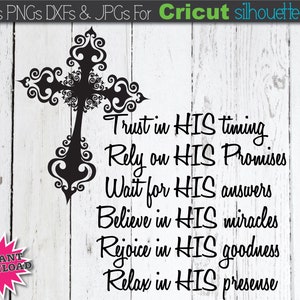 Trust in His SVG Christian SVG Faith SVG Files Motivational Svg Religious Svg Faith Svg Bible Verse Svg Spiritual Svg Cut File Jesus Svg