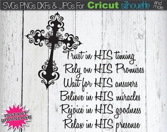 Trust in His SVG Christian SVG Faith SVG Files Motivational Svg Religious Svg Faith Svg Bible Verse Svg Spiritual Svg Cut File Jesus Svg
