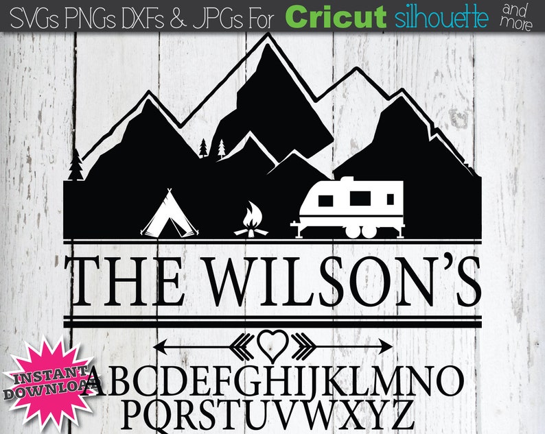 Download Camping SVG Family Name SVG Mailbox Monogram SVG Split | Etsy
