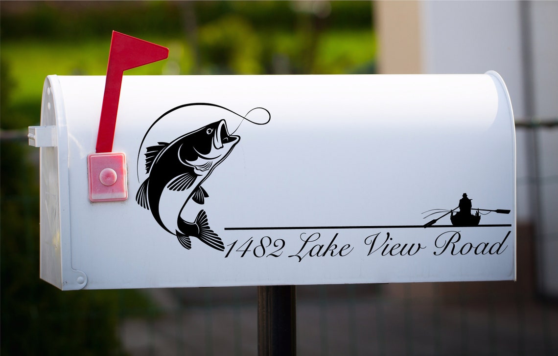 Fishing Fish Lake Mailbox SVG Mailbox Decal SVG Mailbox Frames Etsy