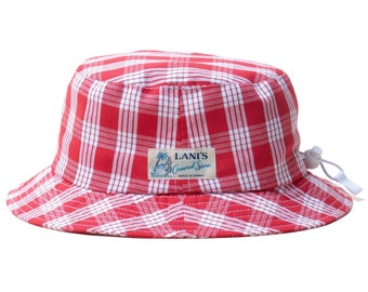 LANI'S General Store Bucket Hat (Palaka Red) Made in Hawaii U.S.A.