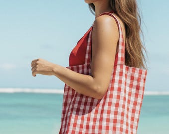 Palaka-draagtas 'rood' / Made in Hawaii