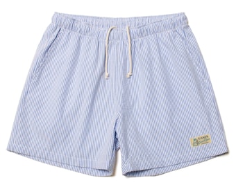 Seersuckershort 'blauw' / LANI'S General Store / Made in Hawaii, VS
