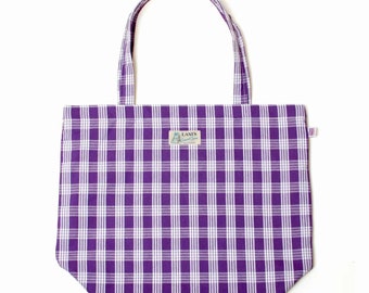 Palaka Tote Bag "Purple" / Made in Hawaii