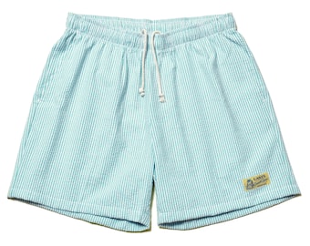 Seersuckershort 'groen' / LANI'S General Store / Made in Hawaii, VS